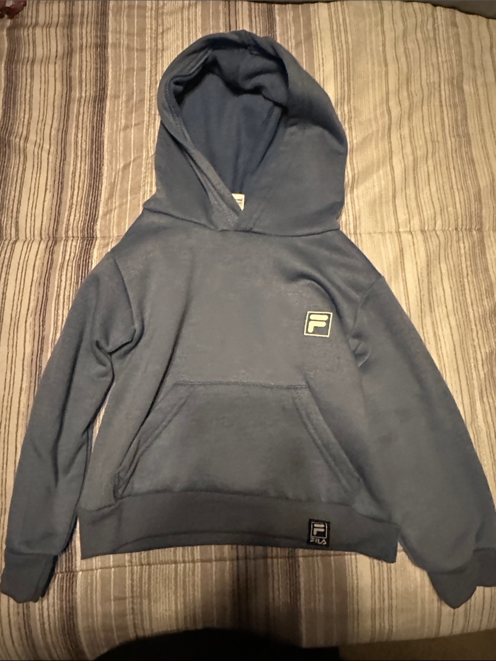 Fila Men's Slate Blue Crewneck Hoodie with Kangaroo Pocket